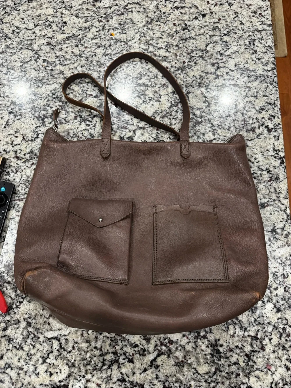 Madewell Leather The Transport Large Bag Satchel Castle Rock